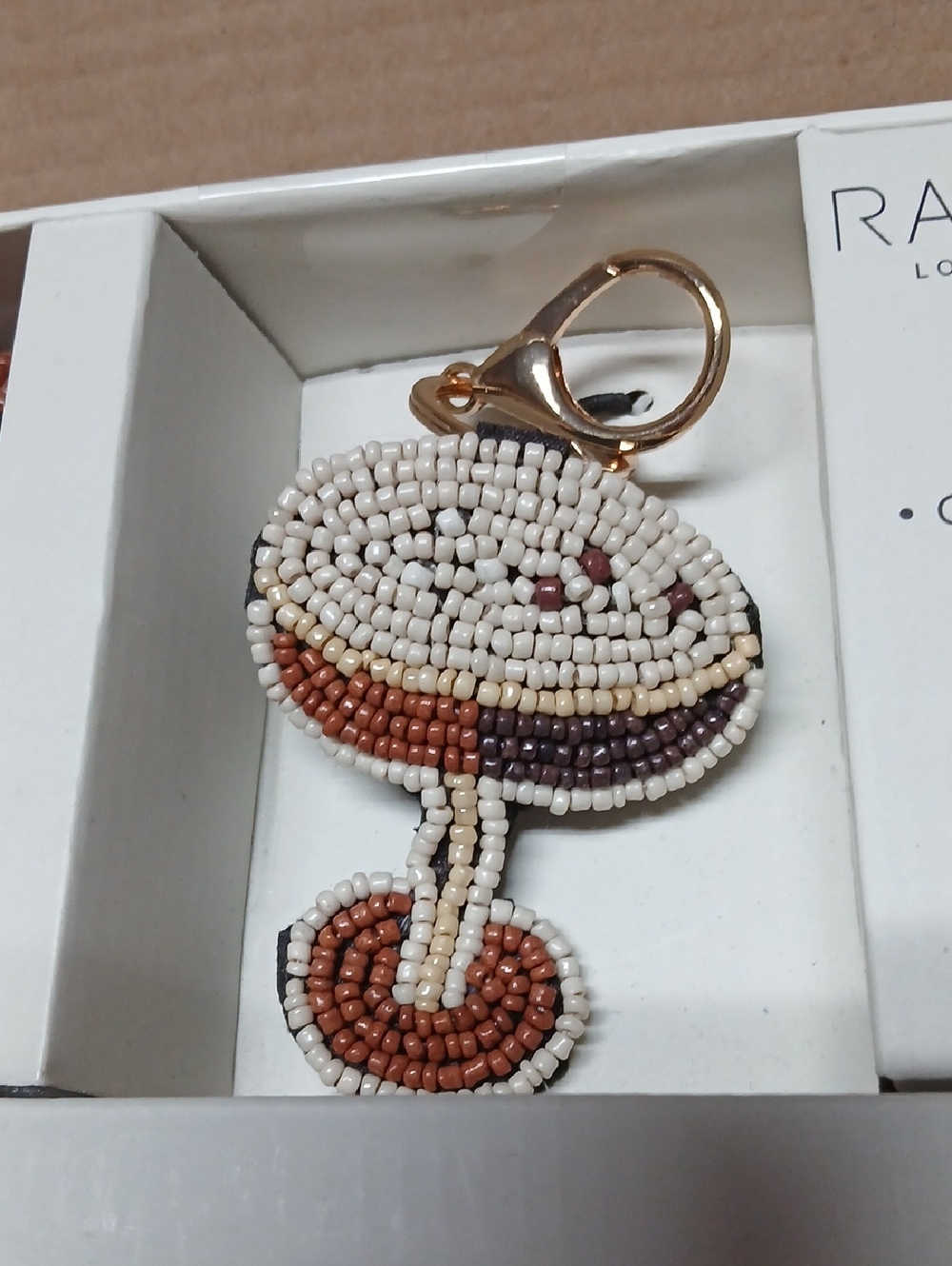 Rachel Zoe Beaded Espresso Martini Design 3 Piece Set - Clutch Card Case Charm - Picture 3 of 11